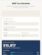 Free 1099 self-employment tax calculator gallery image
