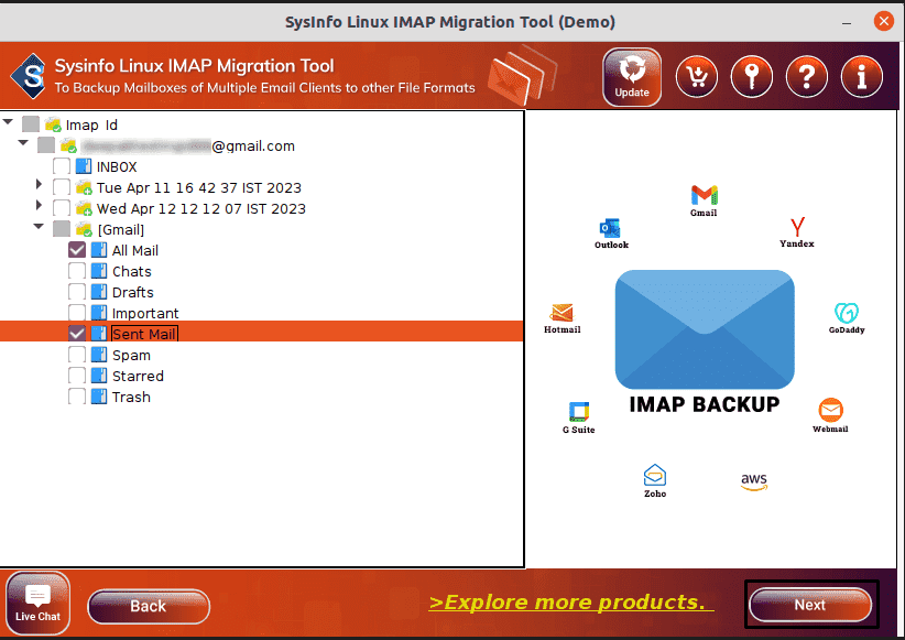 Sysinfo Linux IMAP 마이그레이션 도구 - Sysinfo Linux IMAP 마이그레이션 도구는 IMAP 이메일을 마이그레이션합니다 미디어 2