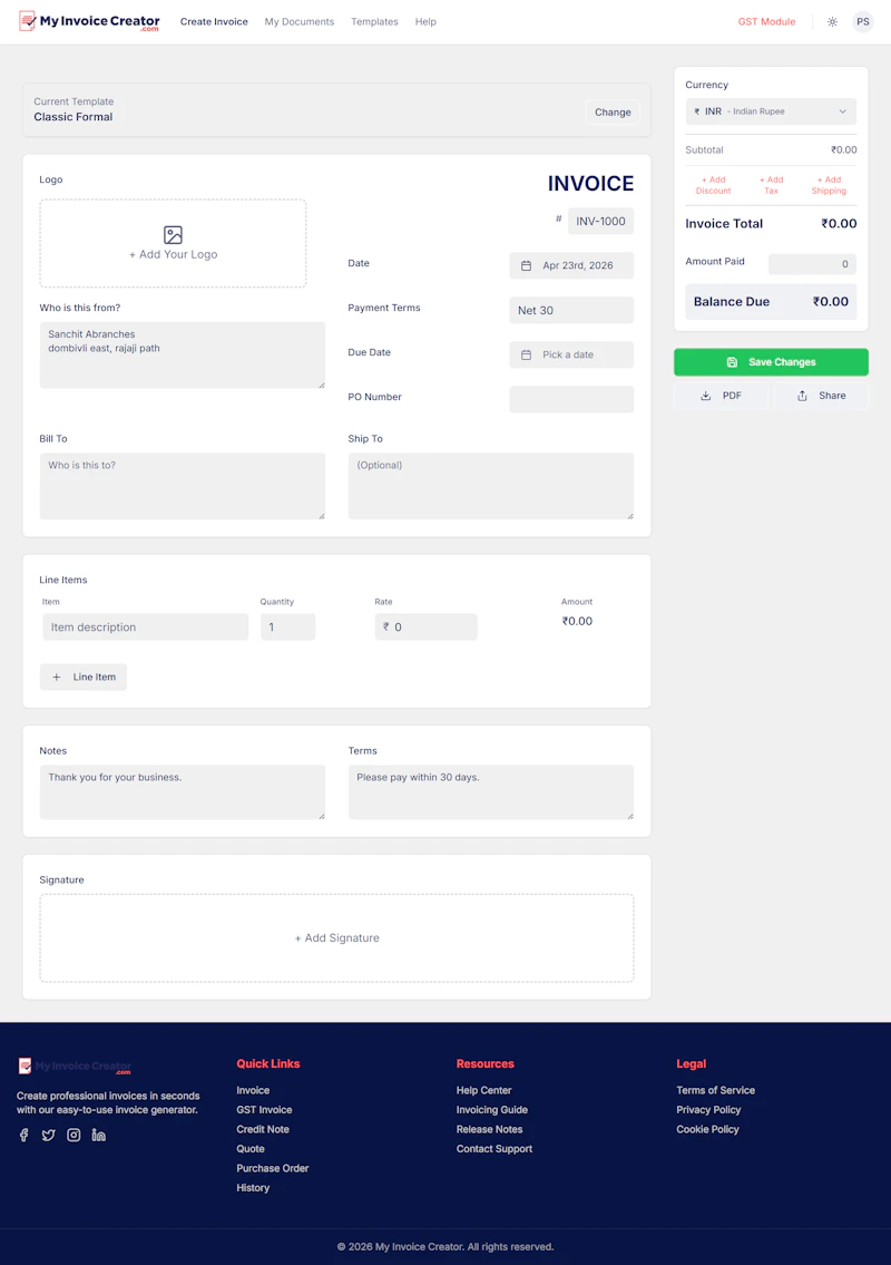 My Invoice Creator screenshot 1