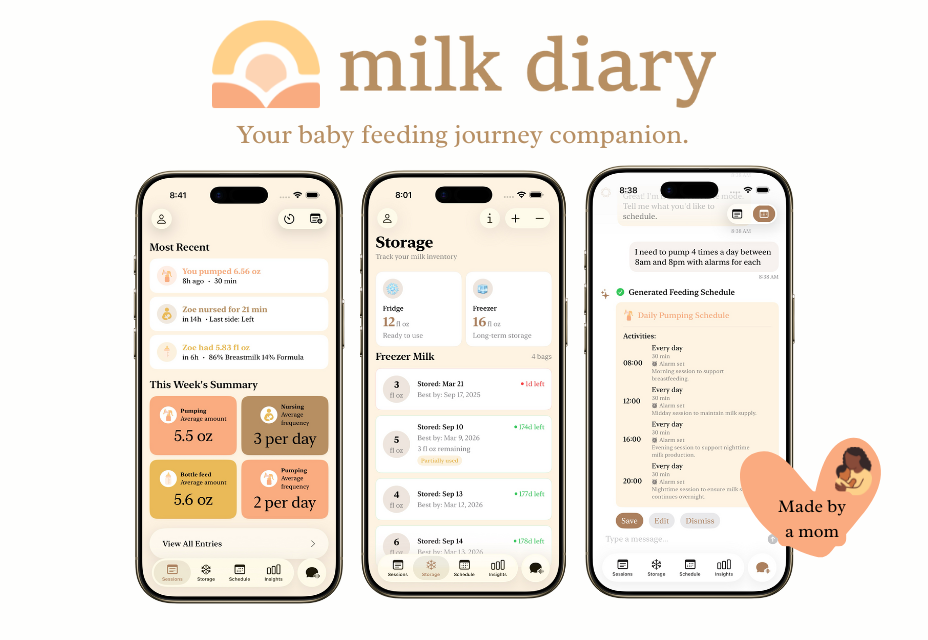 Diario del latte: alimentazione del bambino - App APP AMPION per il viaggio di alimentazione per bambini per nuovi genitori media 1