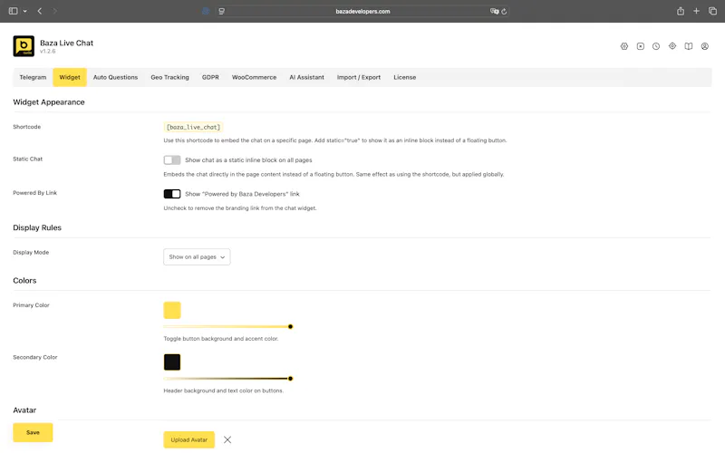 Baza Live Chat screenshot 1