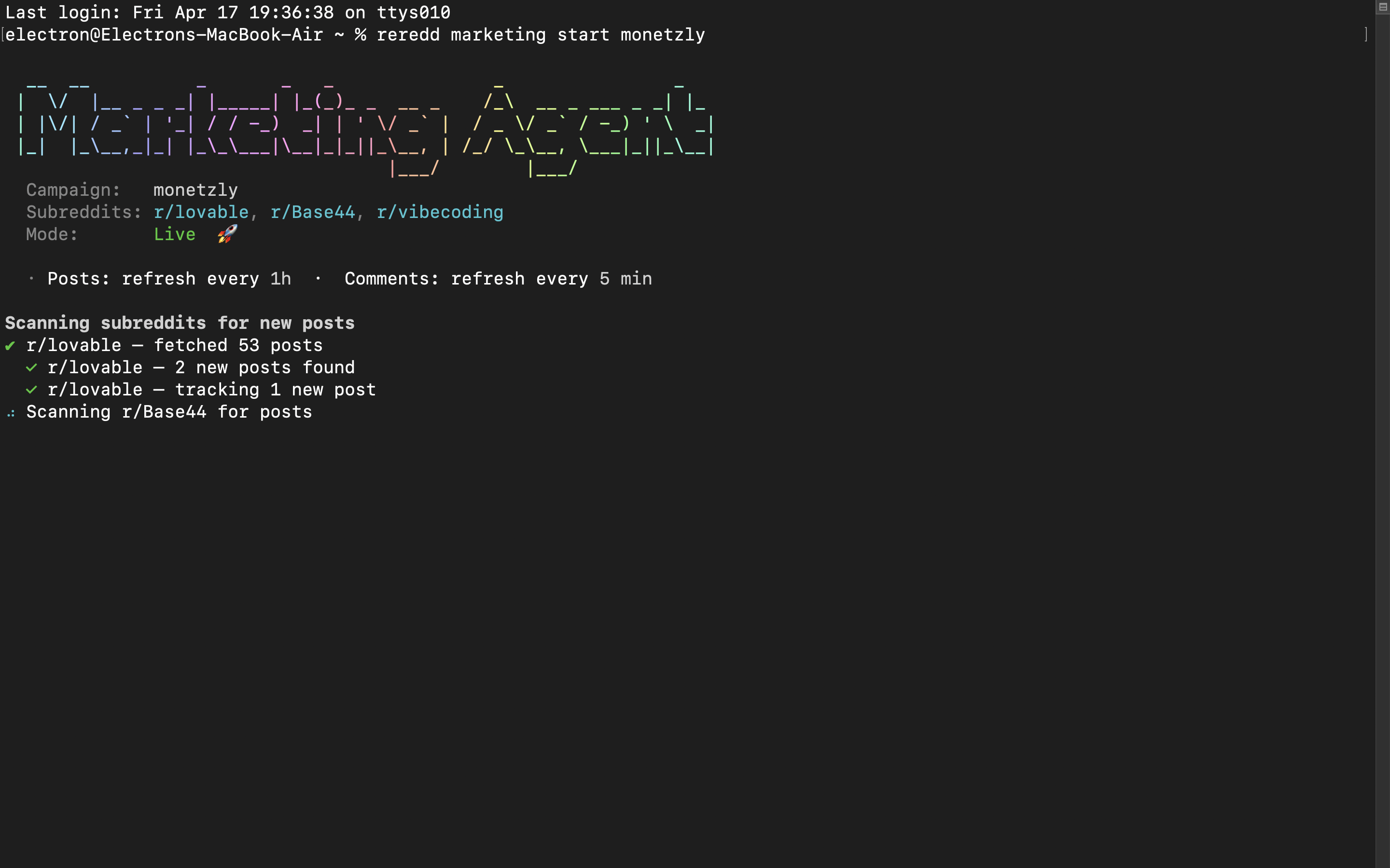 Reredd CLI gallery image