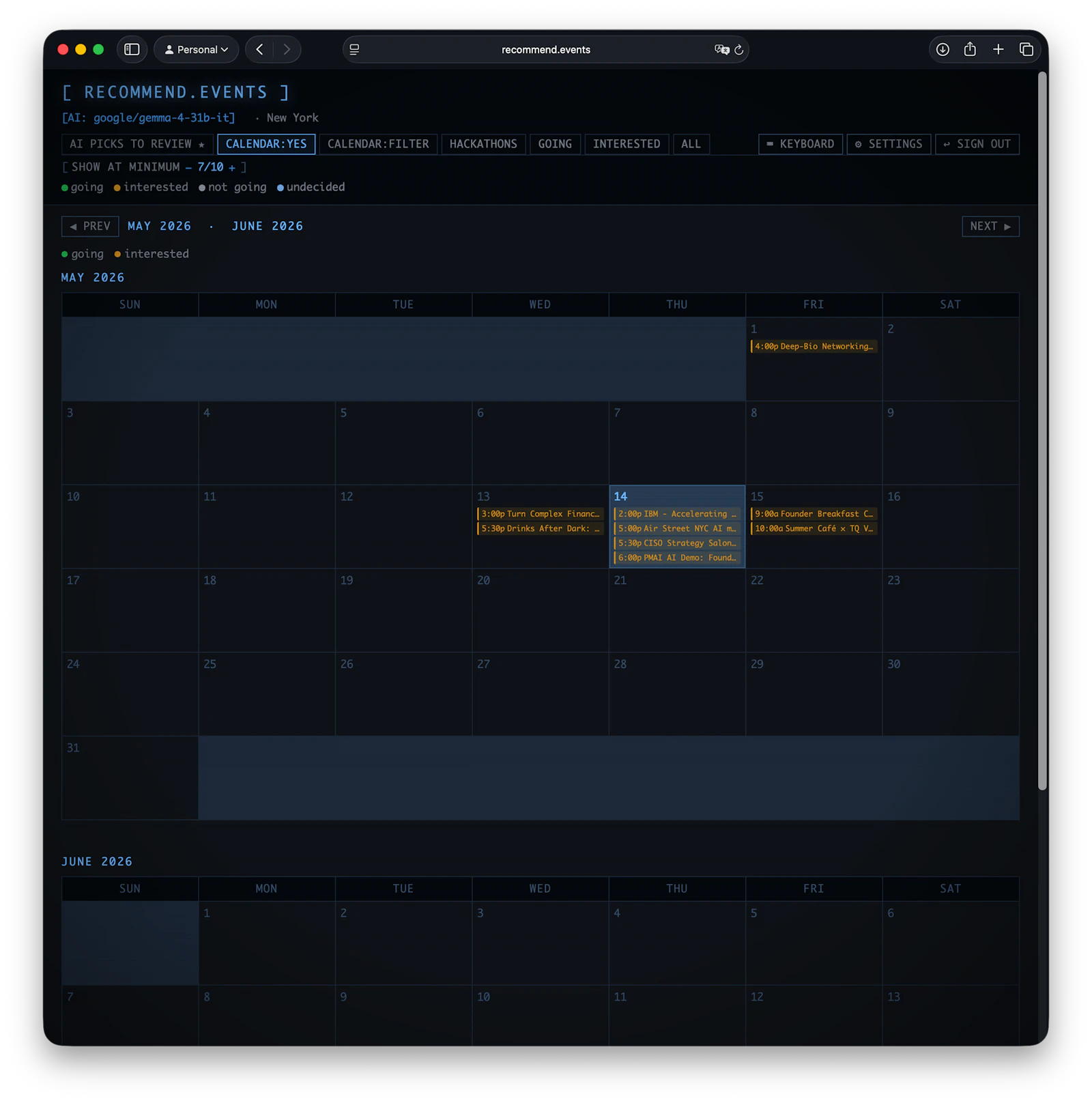recommend.events screenshot 4