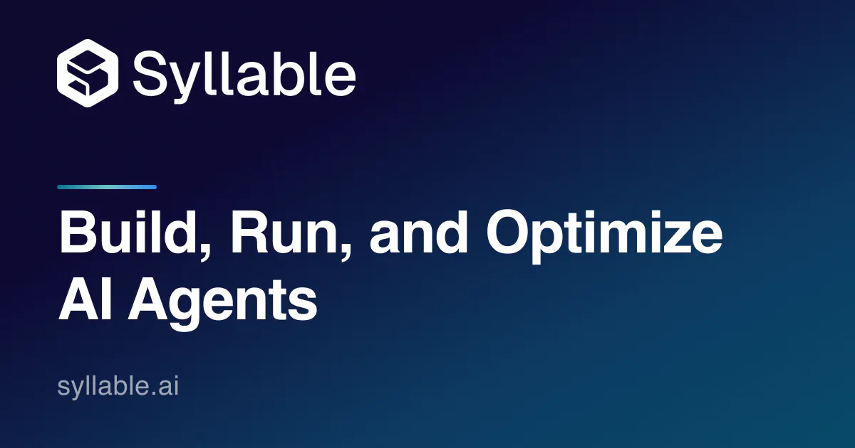 Syllable AI Build, Run, Optimize Agents gallery image