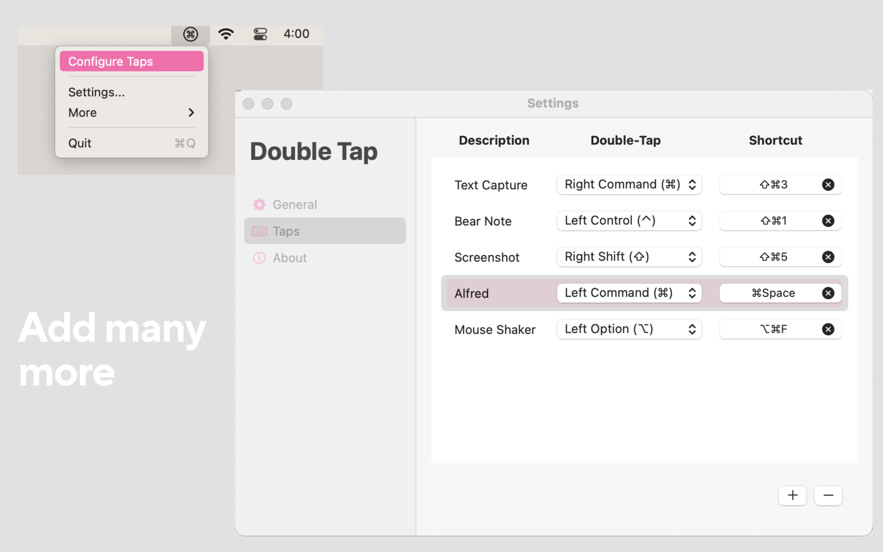 Double Tap - Screenshot 2 showing product features and functionality