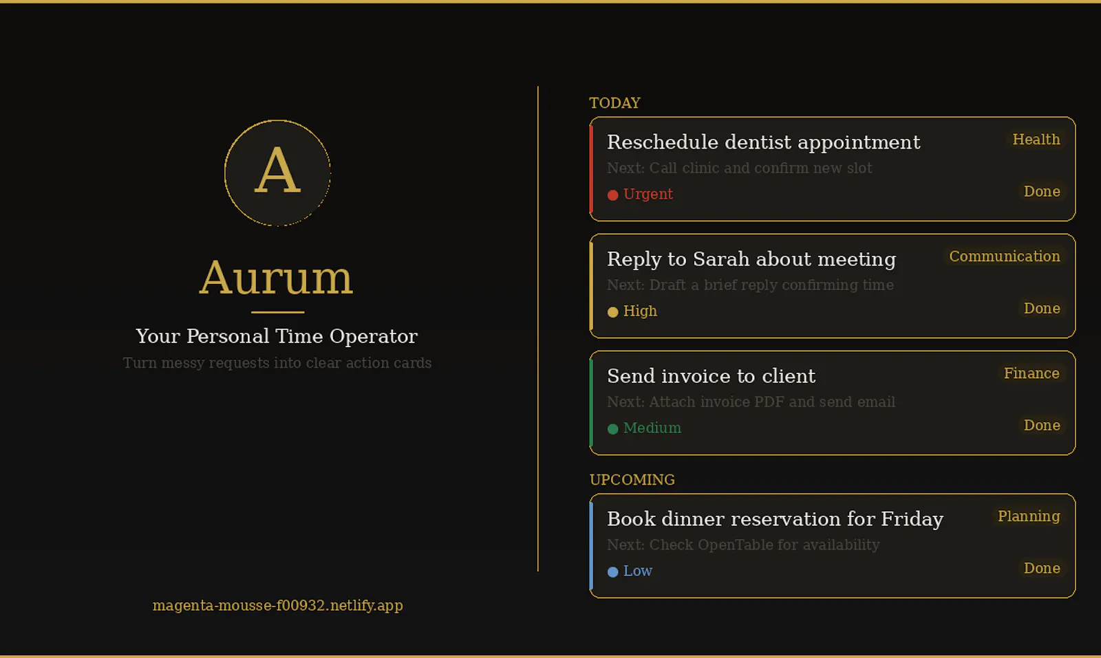 Aurum — Personal Operator screenshot 2