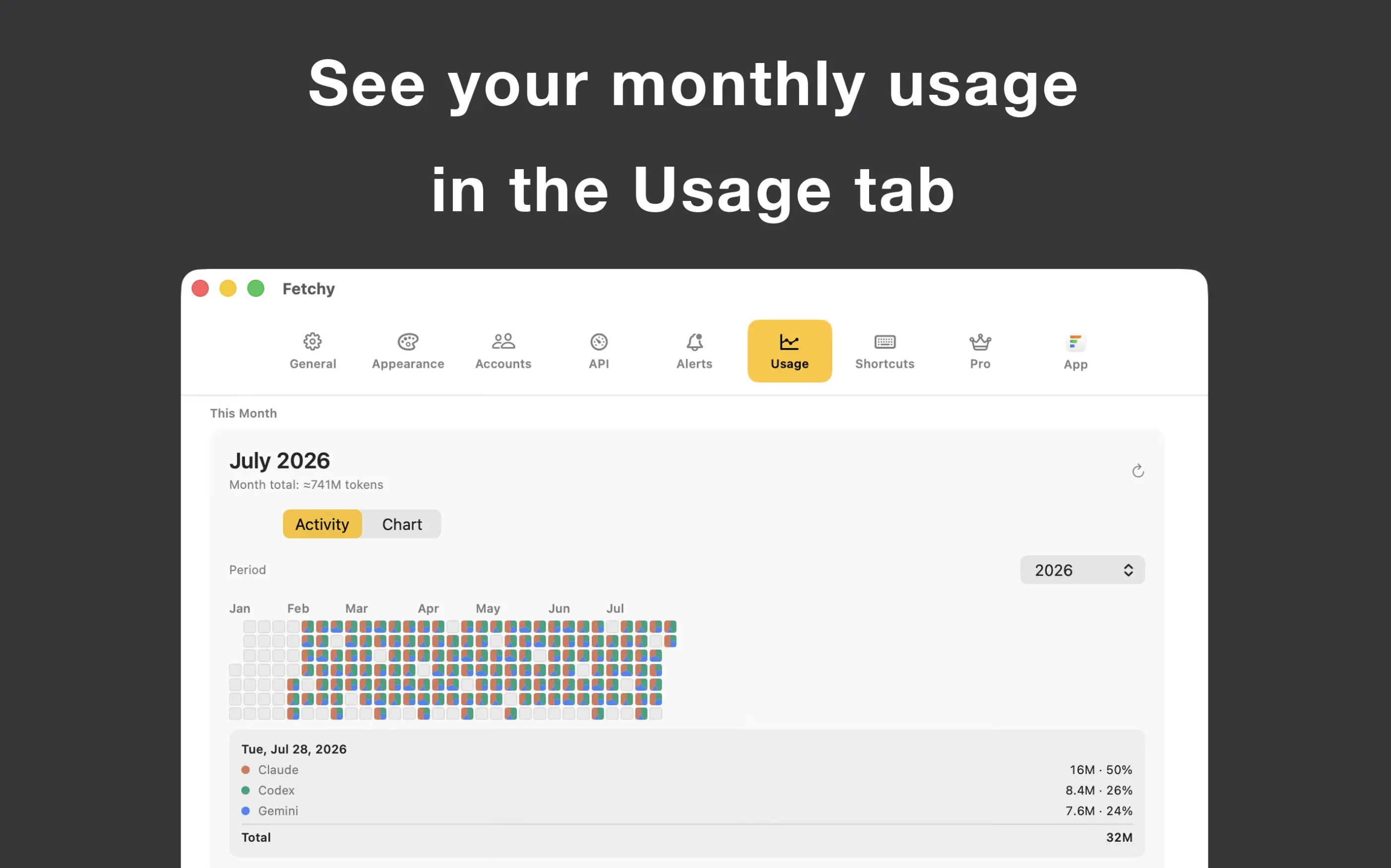Fetchy: AI Usage Menu Bar gallery image