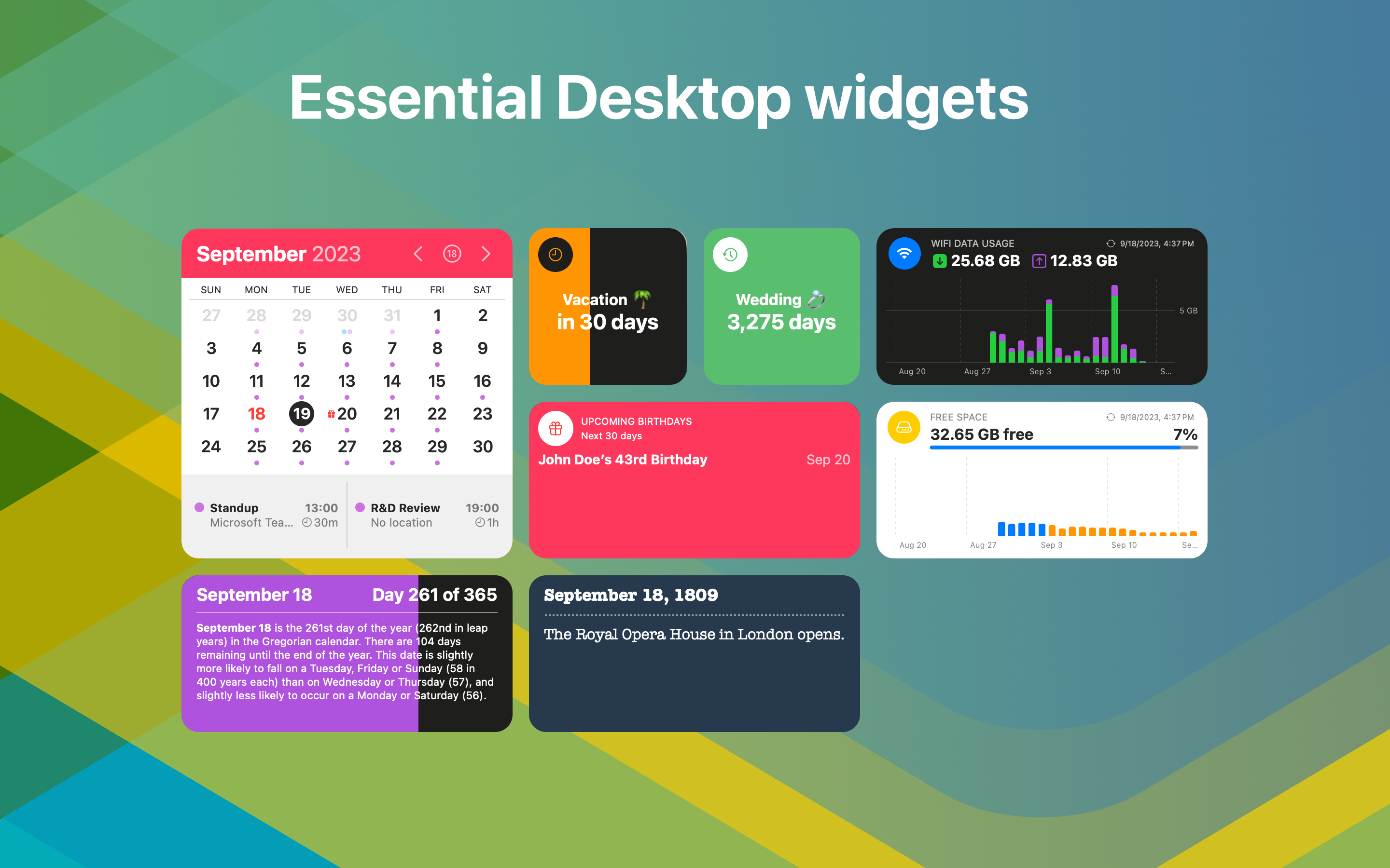 Lockera widgets - Gratis interactieve desktop -widgets voor MacOS Sonoma media 1
