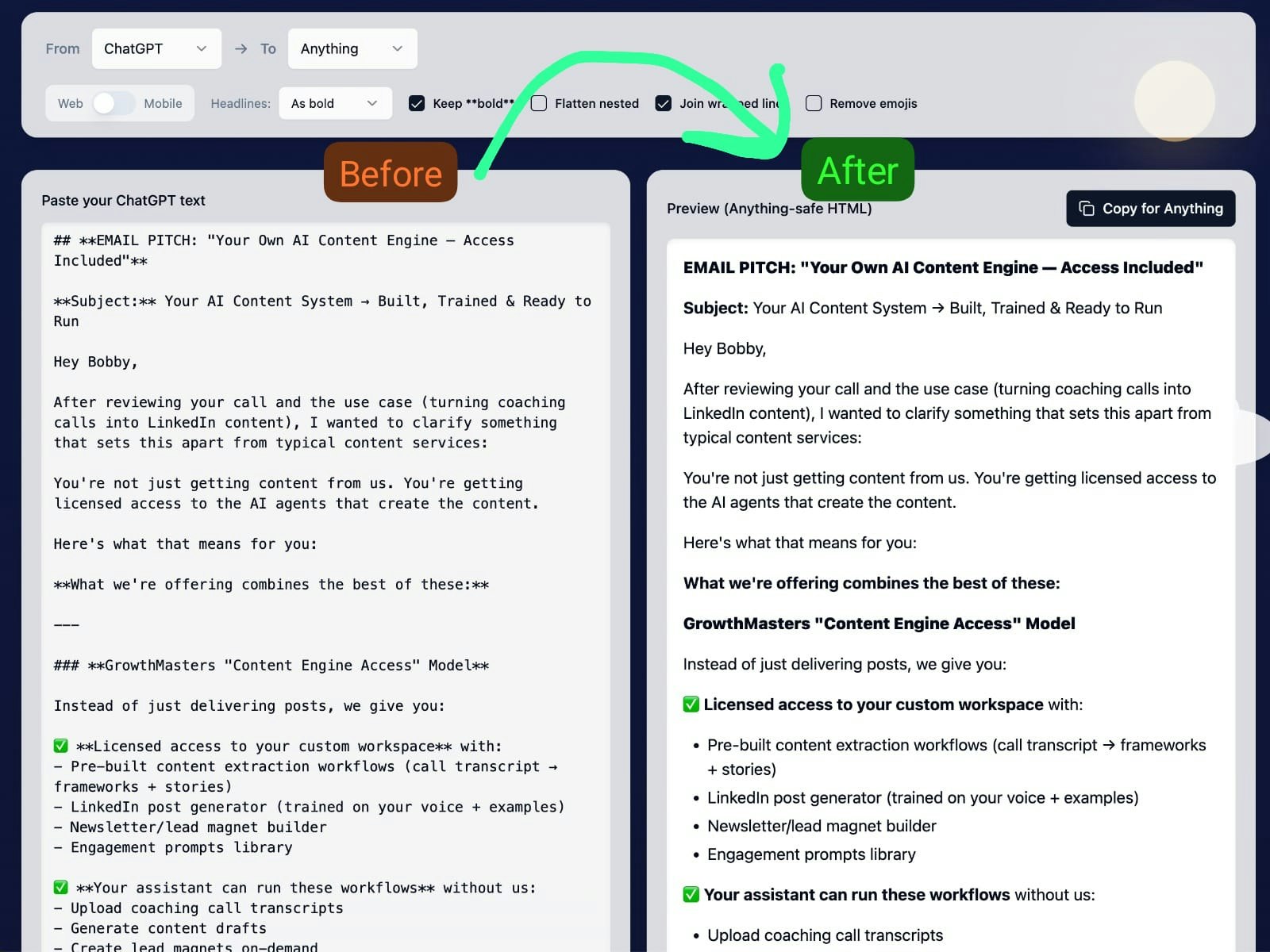 AI Chat Formatter logo