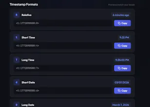 Discord Timestamp Generator gallery image