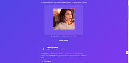 Celebrity Face Identifier gallery image