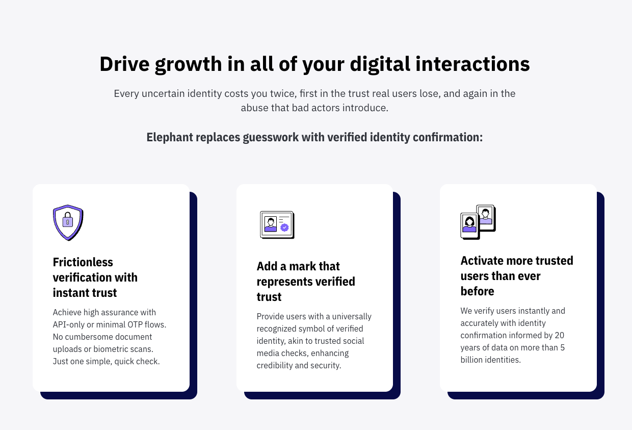 Verified Identities - Screenshot 2 showing product features and functionality