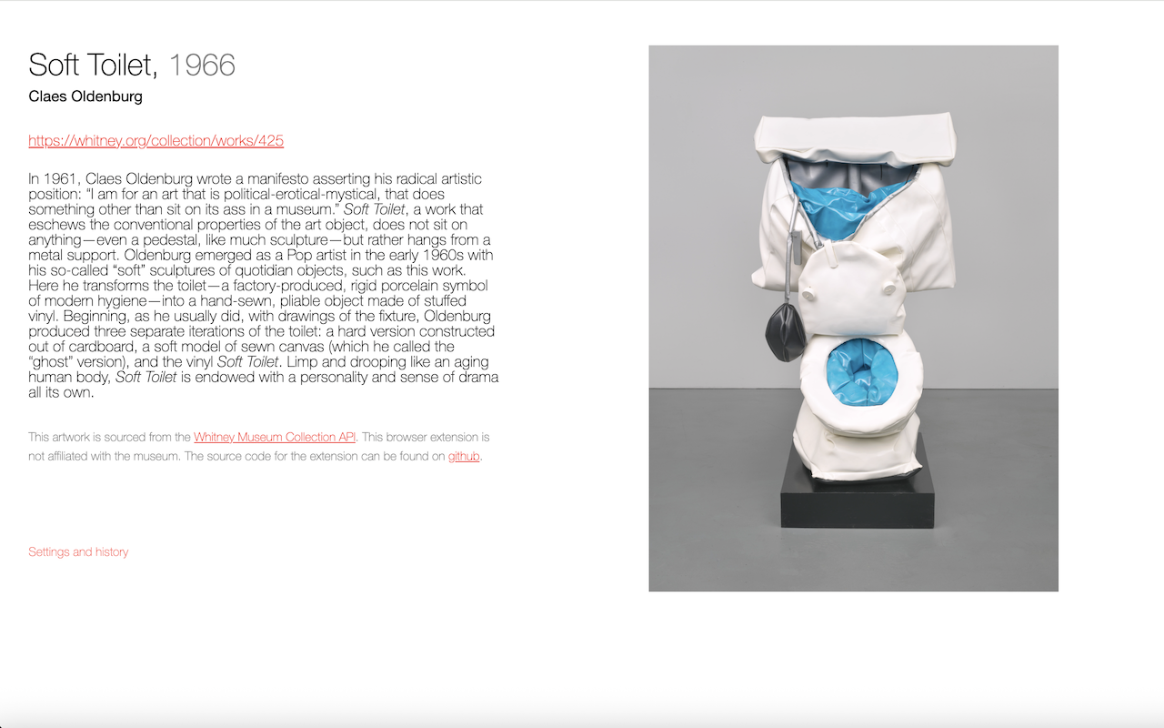 New Tab New Art - Screenshot 4 showing product features and functionality