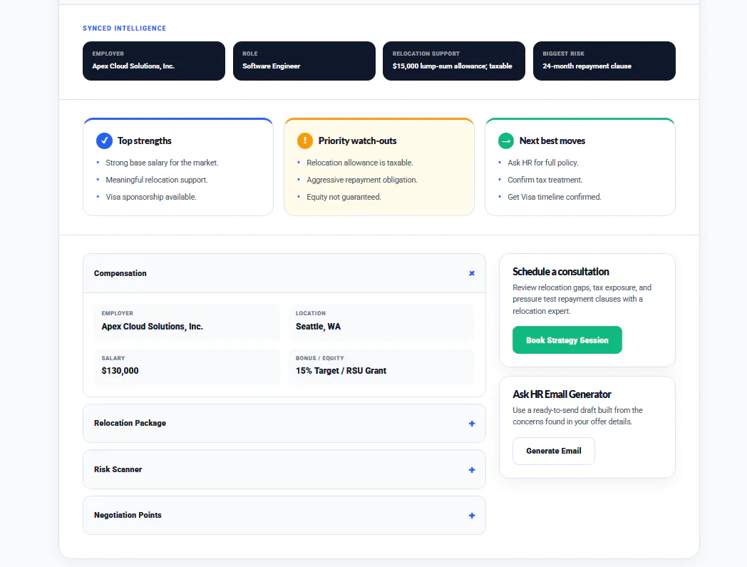 Job Offer Analyzer | Relo.AI  gallery image