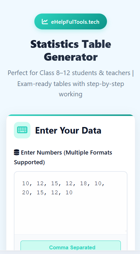 Statistics Table Generator