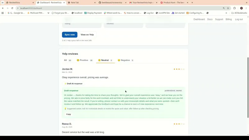 ReviewVista screenshot 1 (video preview)