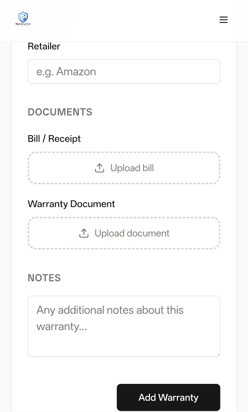 WarrantyVault screenshot 3