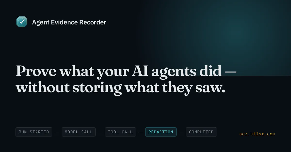 Agent Evidence Recorder  gallery image