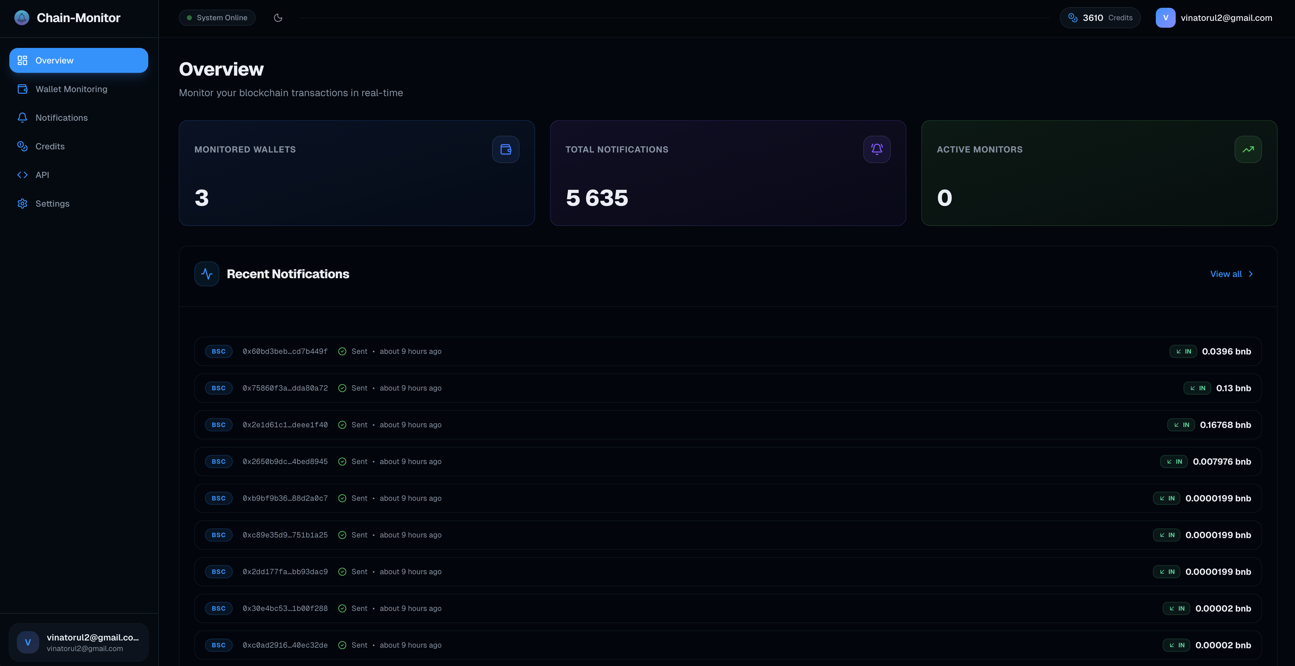 Blockchain Monitoring - Screenshot 3 showing product features and functionality