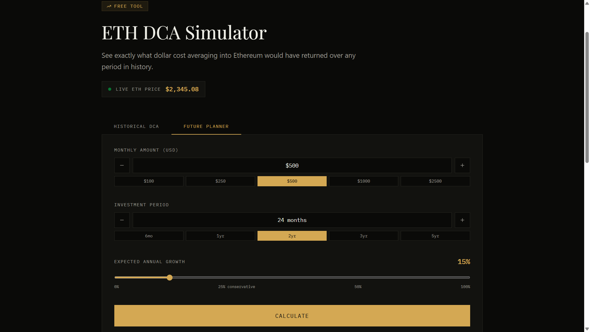 ETH DCA Simulator gallery image