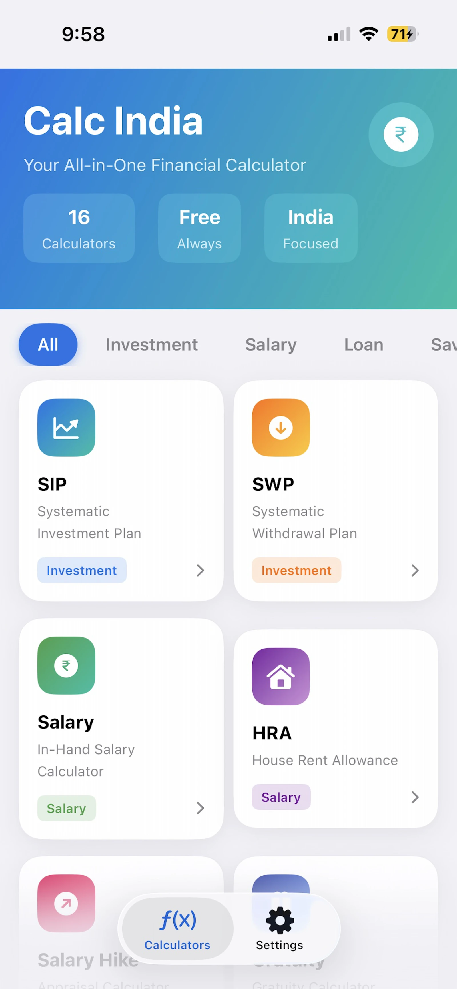 Calc India – Finance Tools screenshot 1