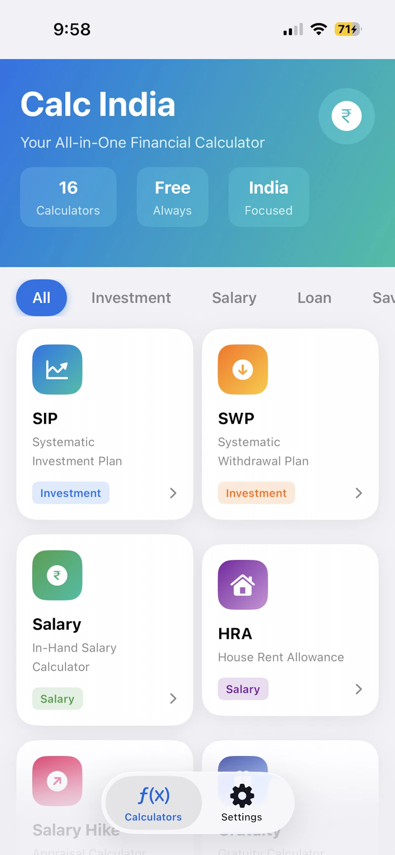 Calc India – Finance Tools screenshot 1