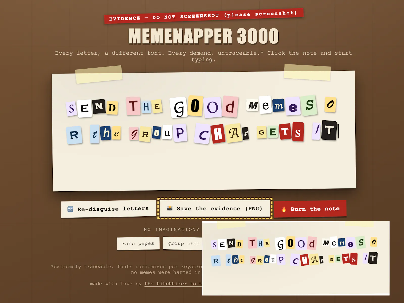 MemeNapper 3000 — Ransom Note Generator screenshot 4