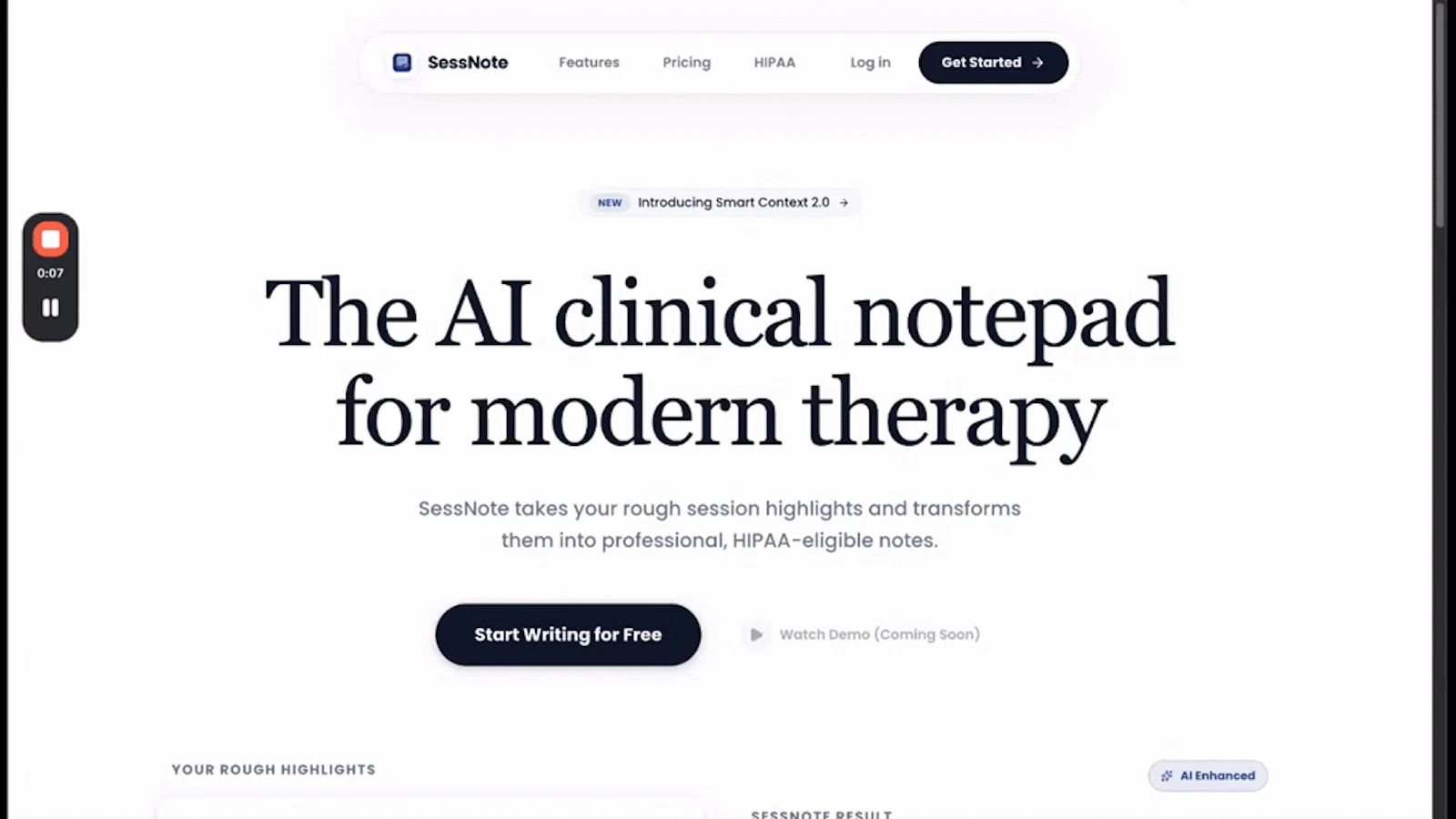 SessNote | Caelum Labs screenshot 1 (video preview)