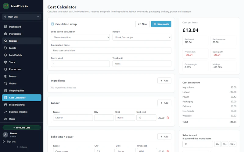 FoodCore Kitchen Management Software screenshot 5