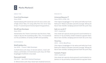 Universal Resume Template gallery image