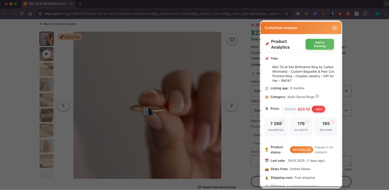 Craftystats: outil d'analyse Etsy media 1