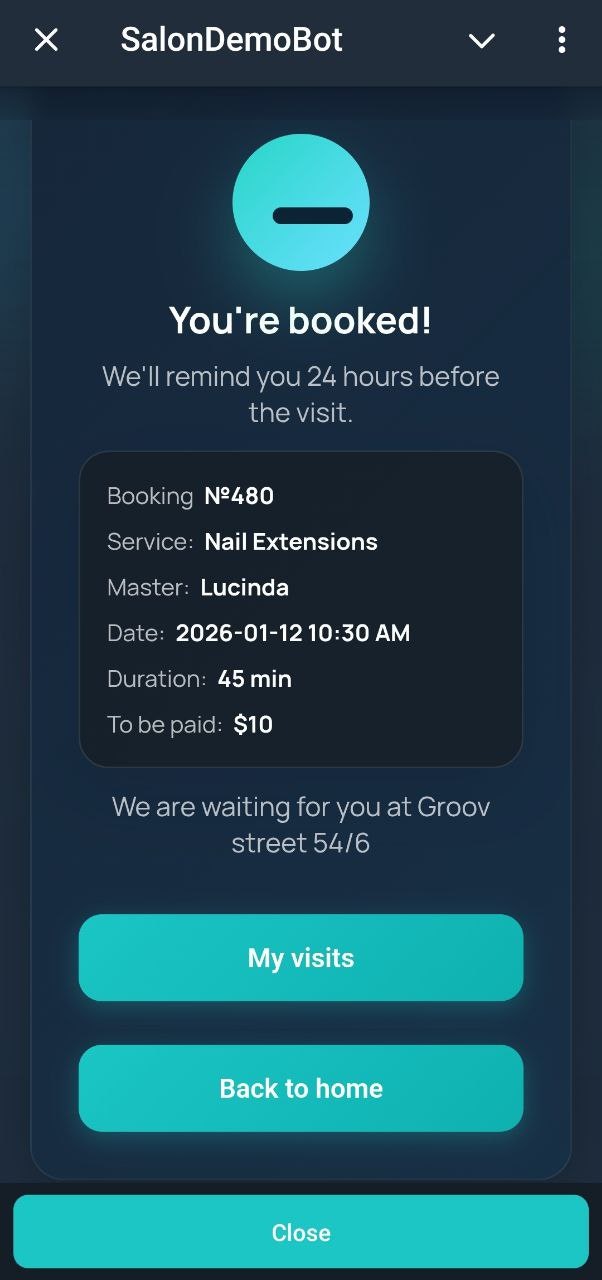 SalonBot — Telegram Booking System gallery image