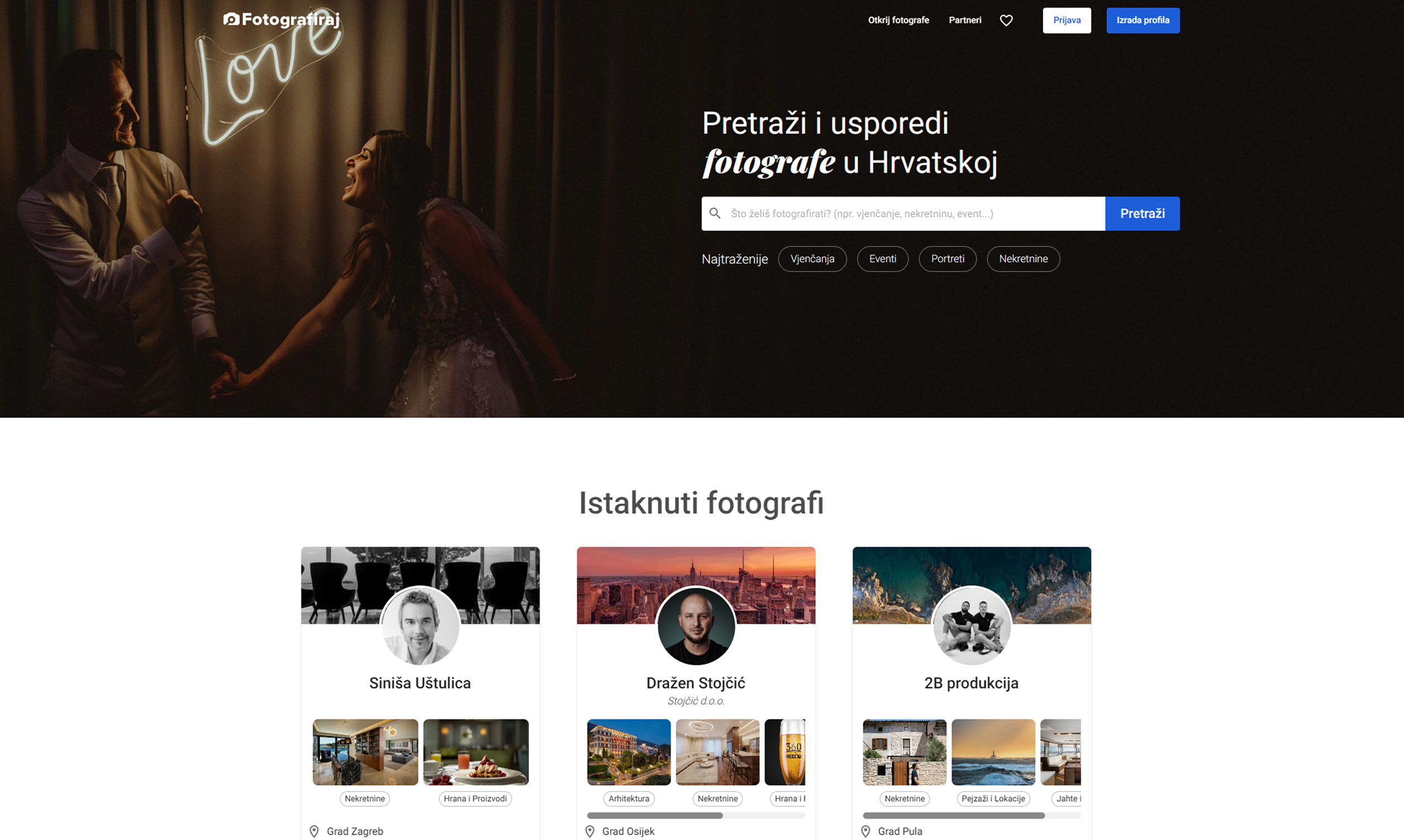Fotografiraj.hr - Main product screenshot demonstrating key features and user interface