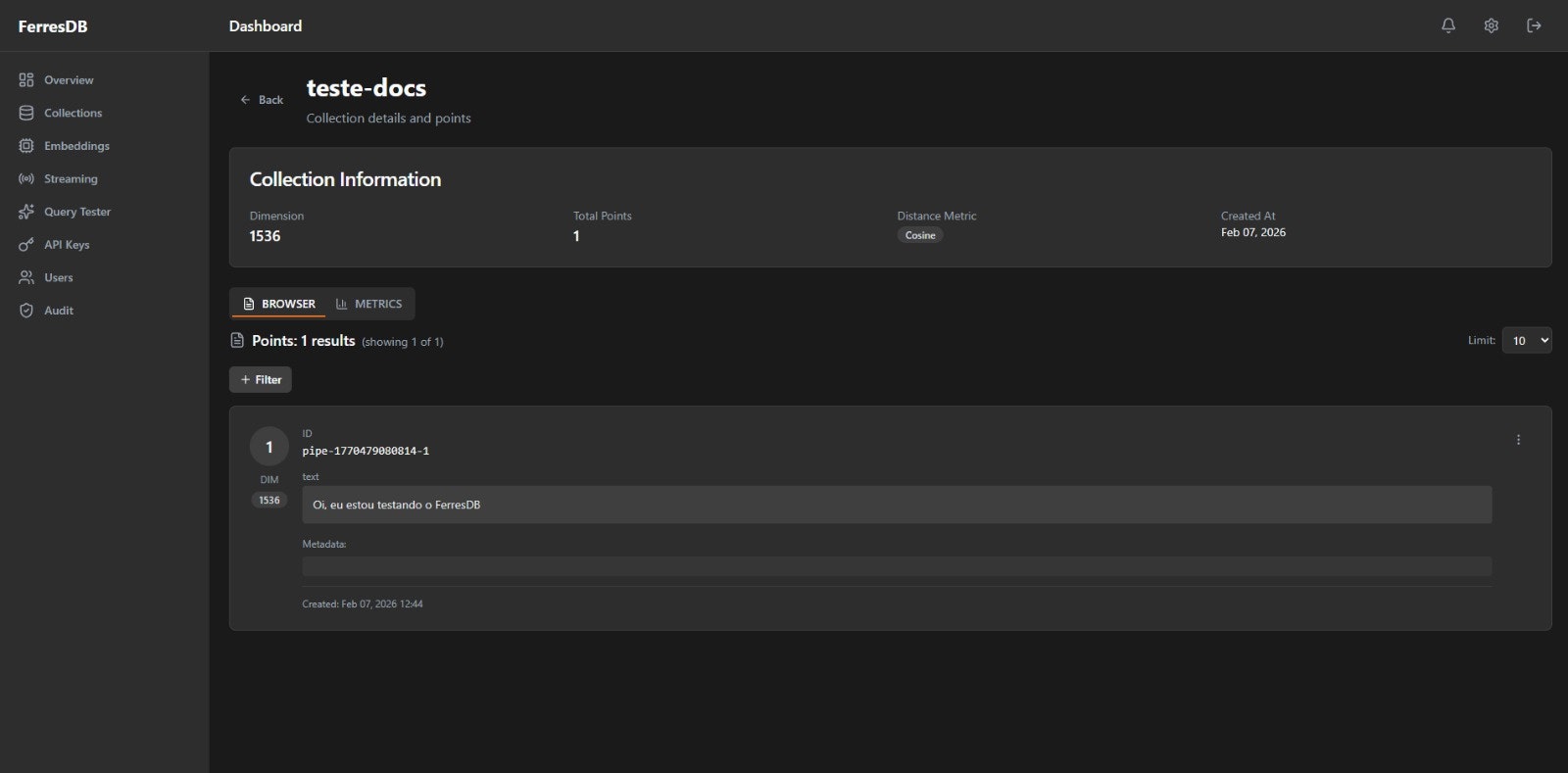 FerresDB - Screenshot 3 showing product features and functionality
