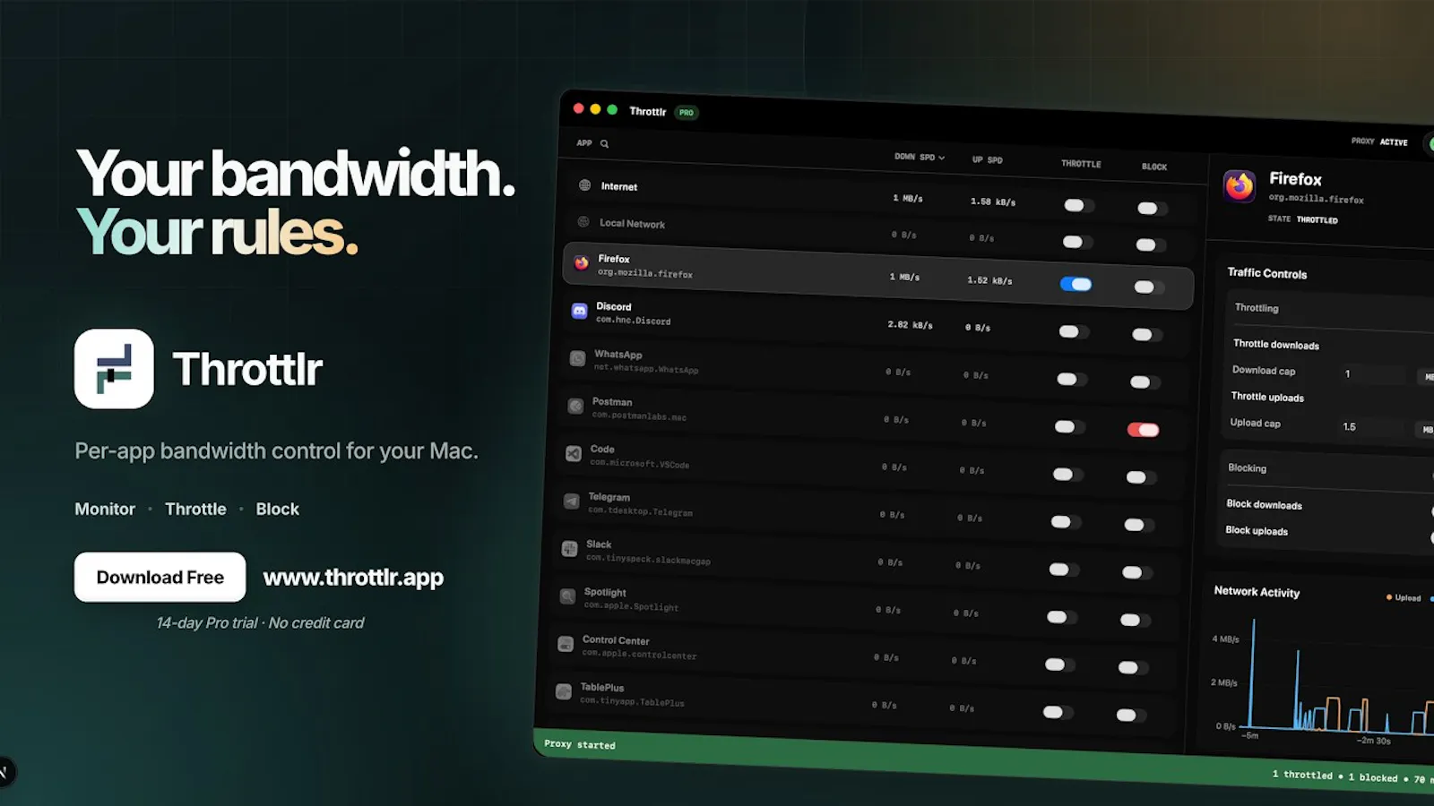 Throttlr screenshot 1 (video preview)