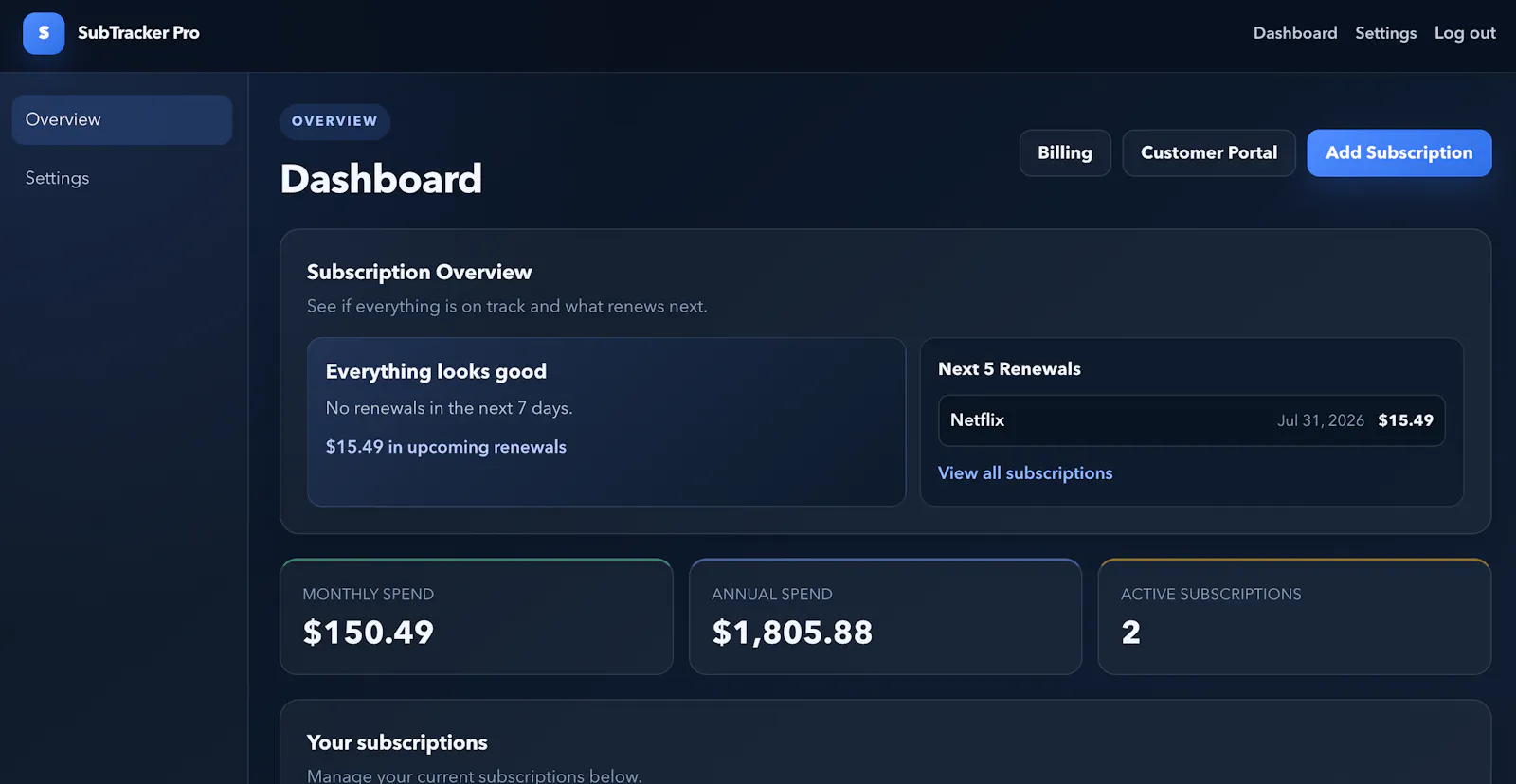 SubTracker Pro screenshot 2