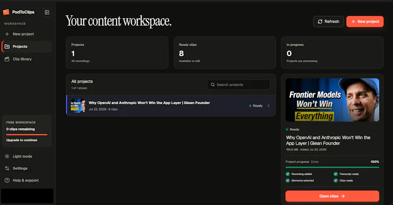 PodToClips AI screenshot 3