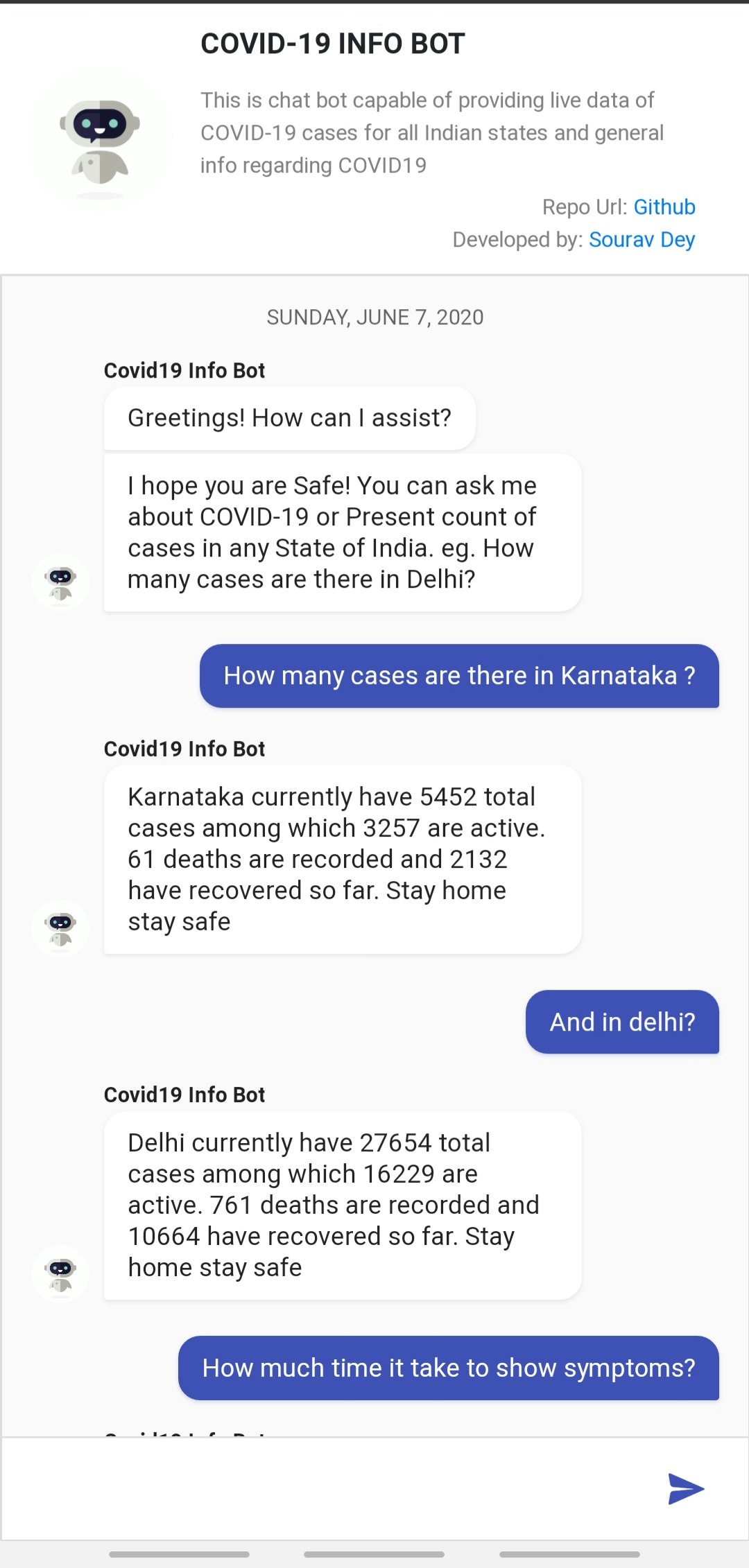 Covid19-InfoBot gallery image