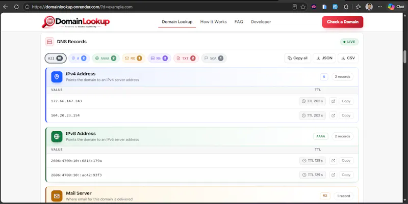 Domain Lookup screenshot 4