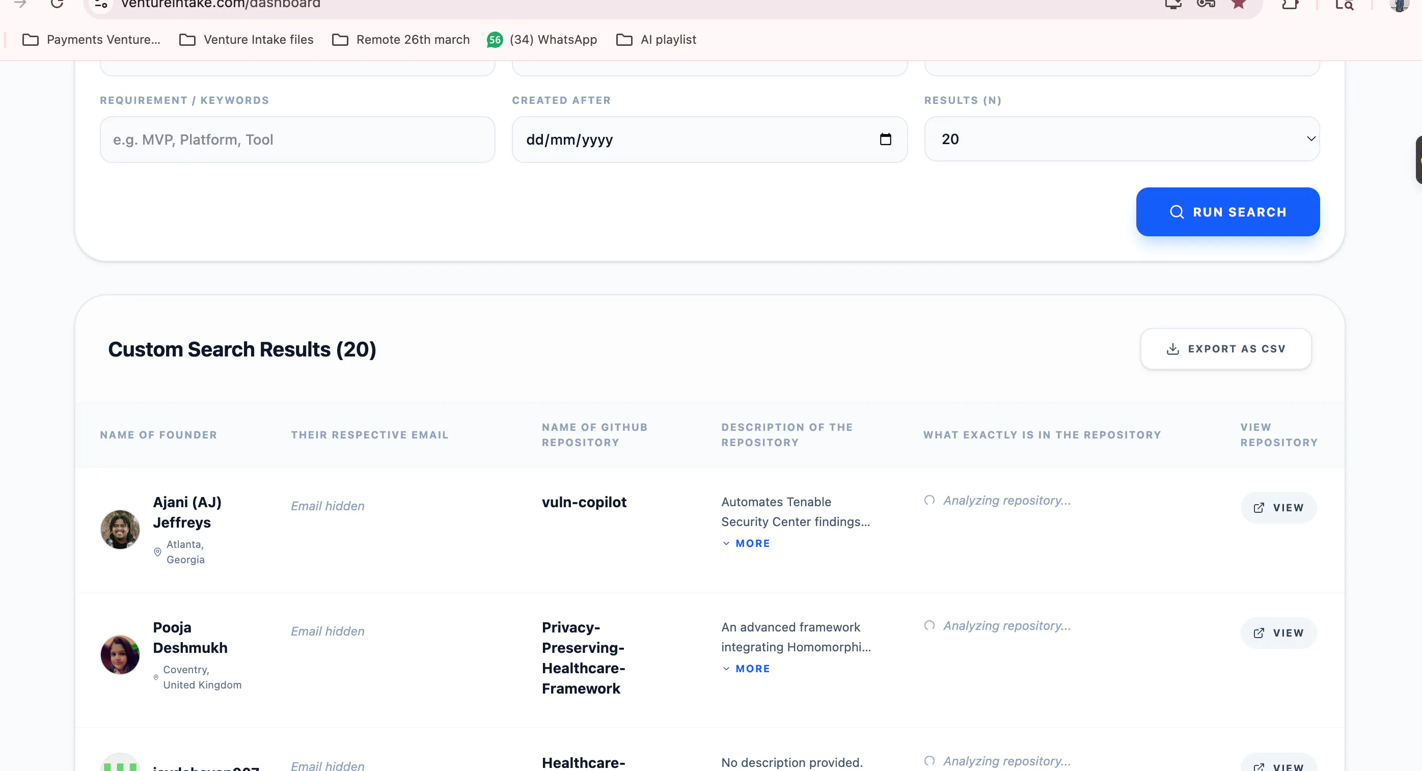 Venture Intake - (Venture Capital CRM) gallery image