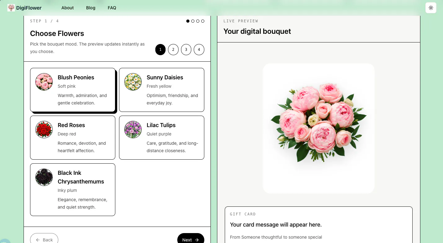 Digital Flower Bouquet screenshot 2