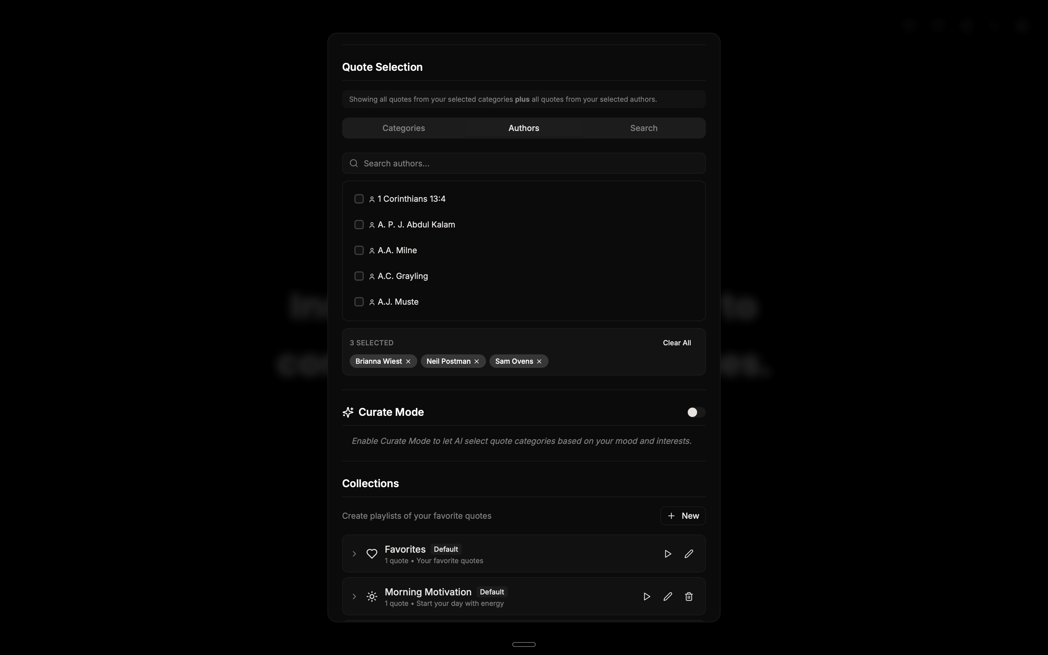 Minimal Quote - Screenshot 4 showing product features and functionality