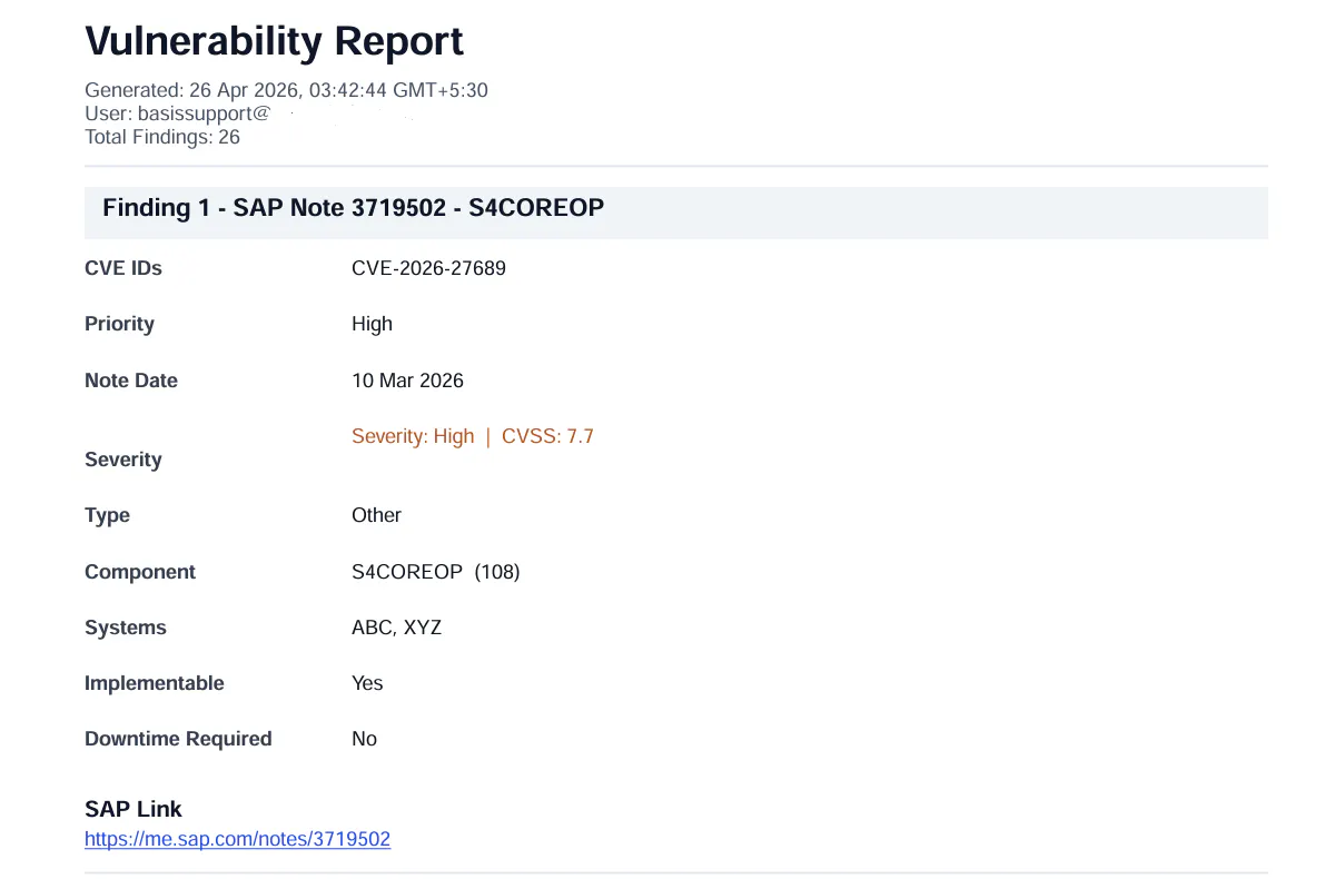 VulnMapper : SAP Vulnerability Mapping  gallery image