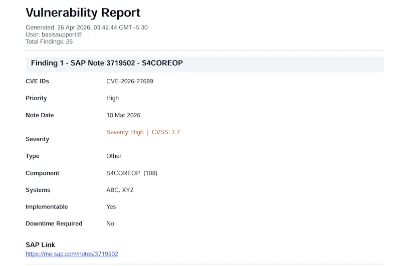 VulnMapper : SAP Vulnerability Mapping  screenshot 5