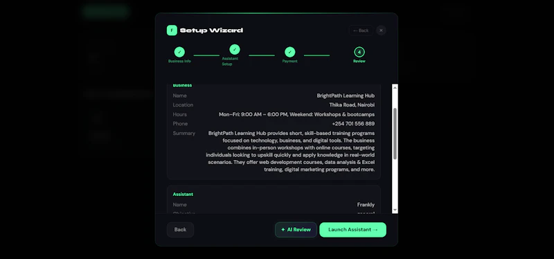 Frankly — Digital business assistants screenshot 4