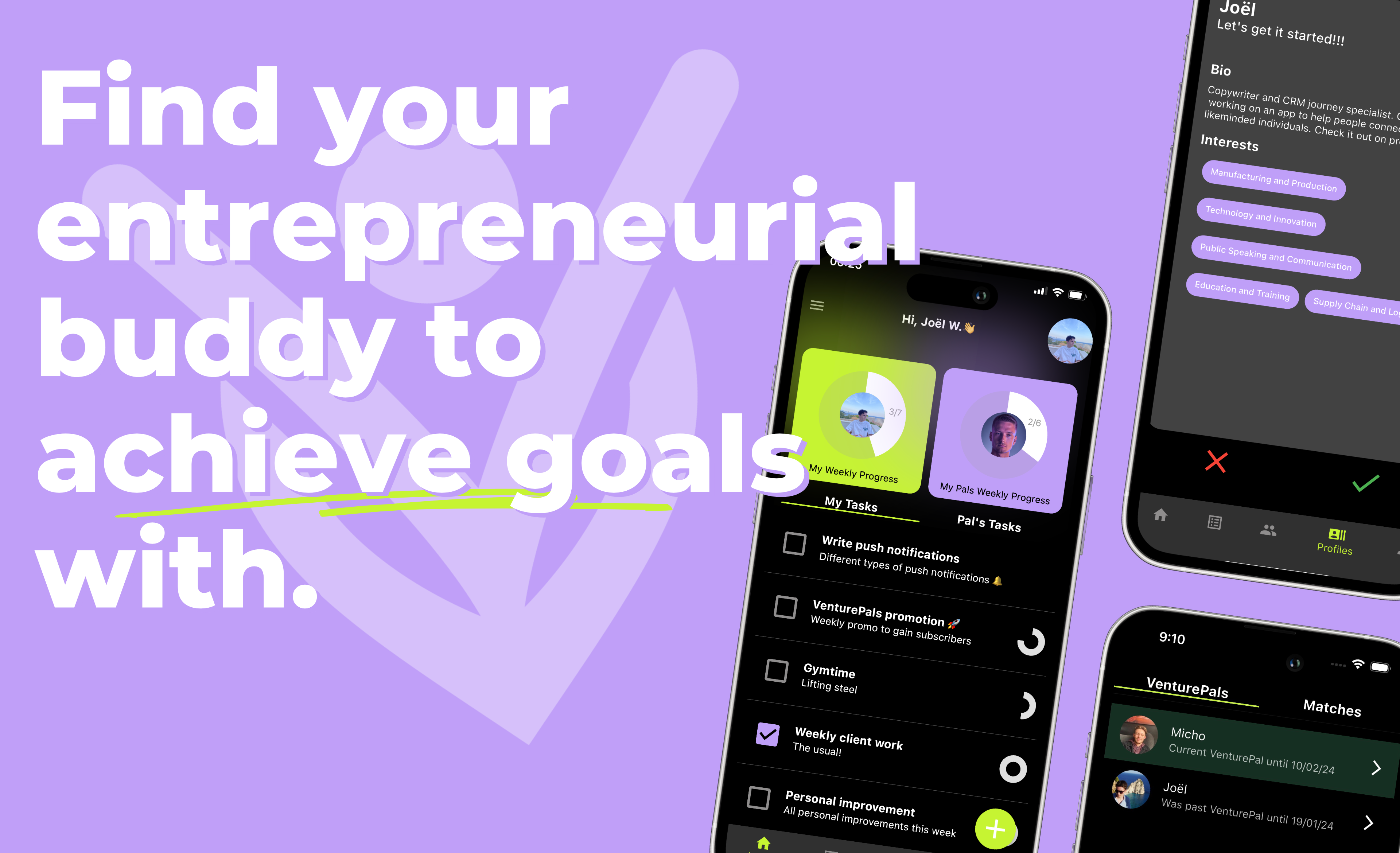 venturepals - Your entrepreneurial buddy to achieve goals with