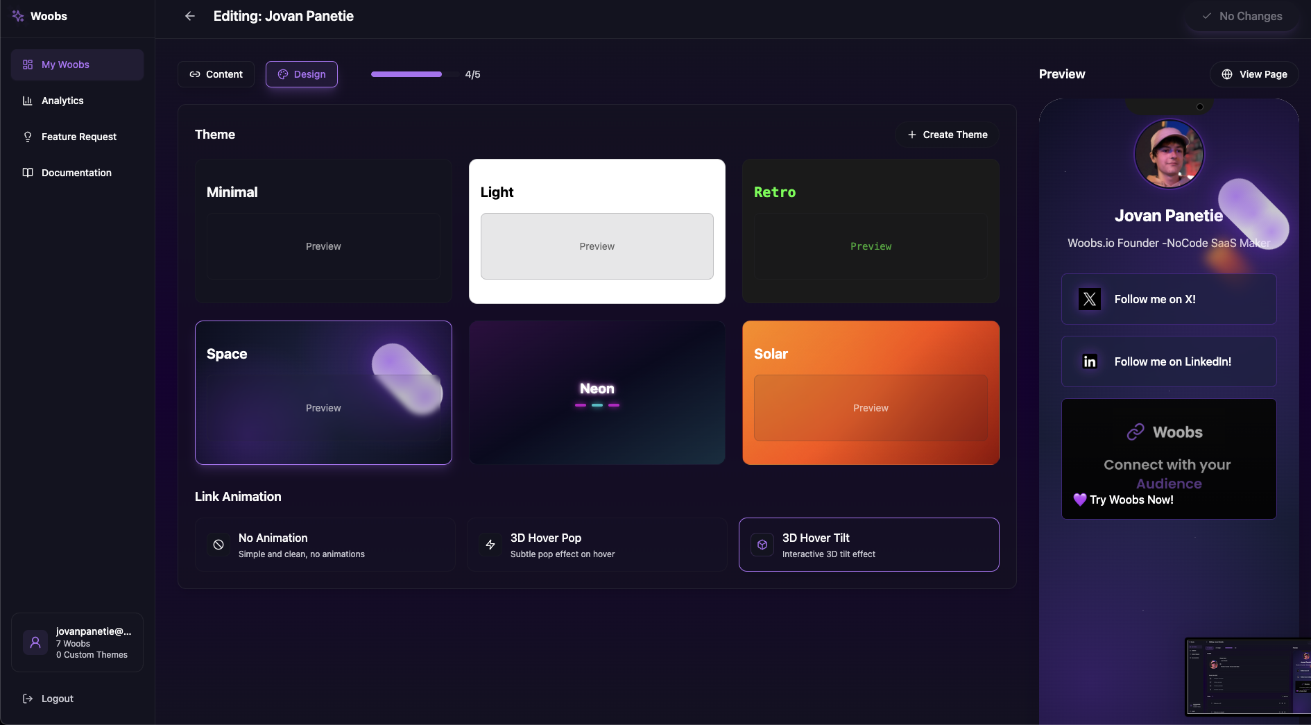 Woobs.io - เพิ่มสถานะออนไลน์ของคุณด้วยหน้าลิงก์ชีวภาพที่น่าทึ่ง media 3