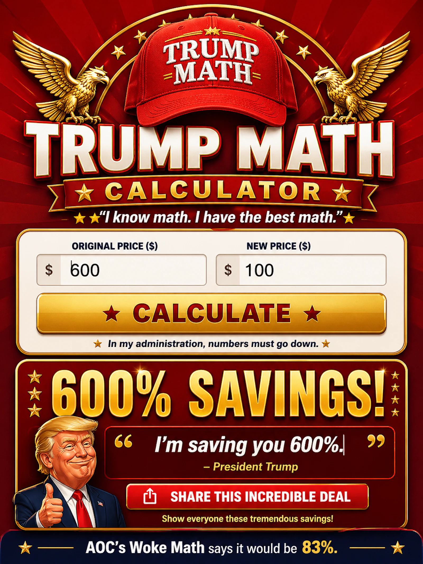 Trump Math Calculator screenshot 1
