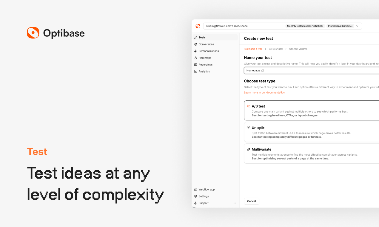 Optibase: Beyond A/B Testing gallery image