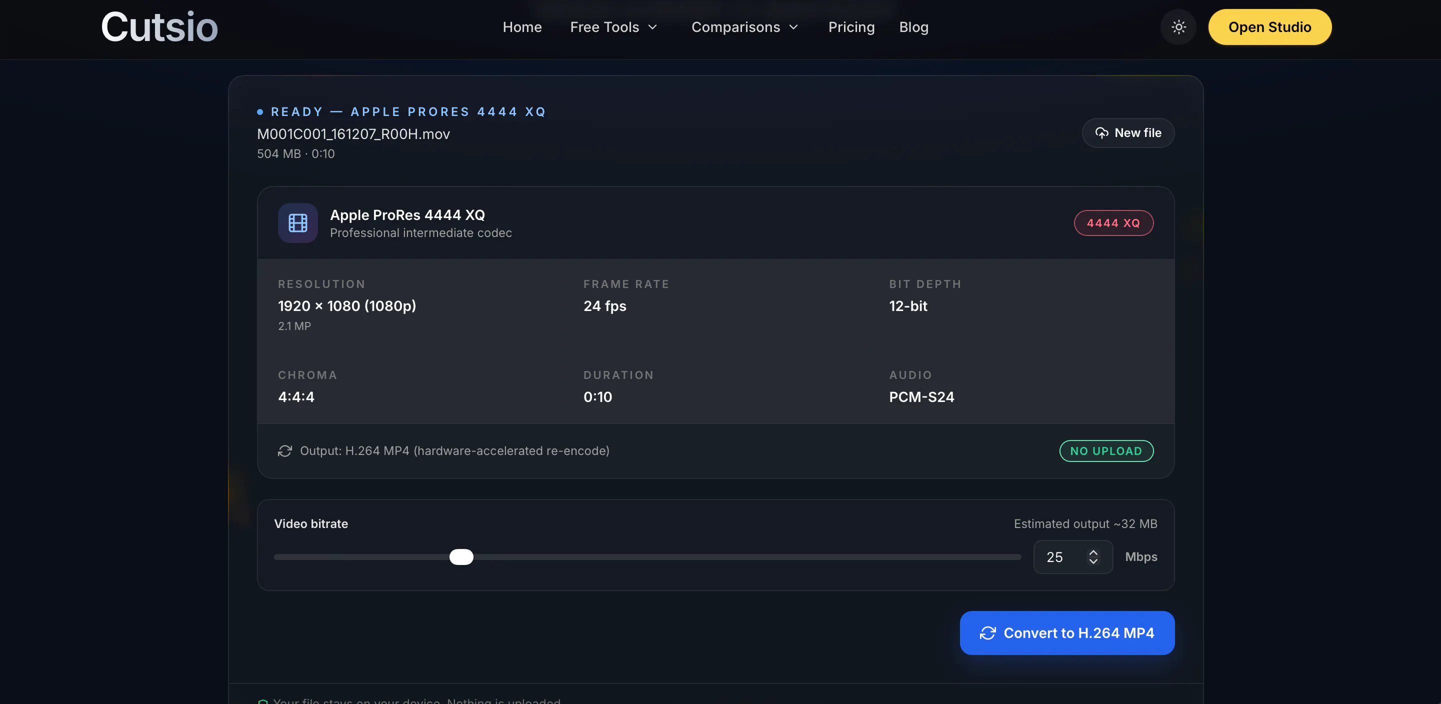 Cutsio – ProRes to MP4 Converter gallery image